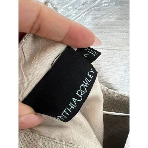 Cynthia Rowley Beige Sleeveless Shift Dress Womens‎ Size 2 Linen Blend - Picture 4 of 5